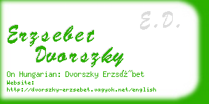 erzsebet dvorszky business card